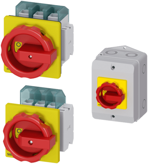 SENTRON, interruptor-seccionador 3LD, Pulsador de parada de emergencia, 3 polos